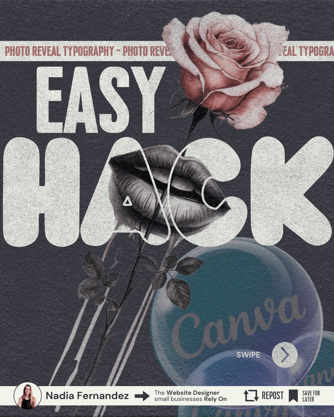 Canva Hacks PART 2 - Photo Reveal Typography