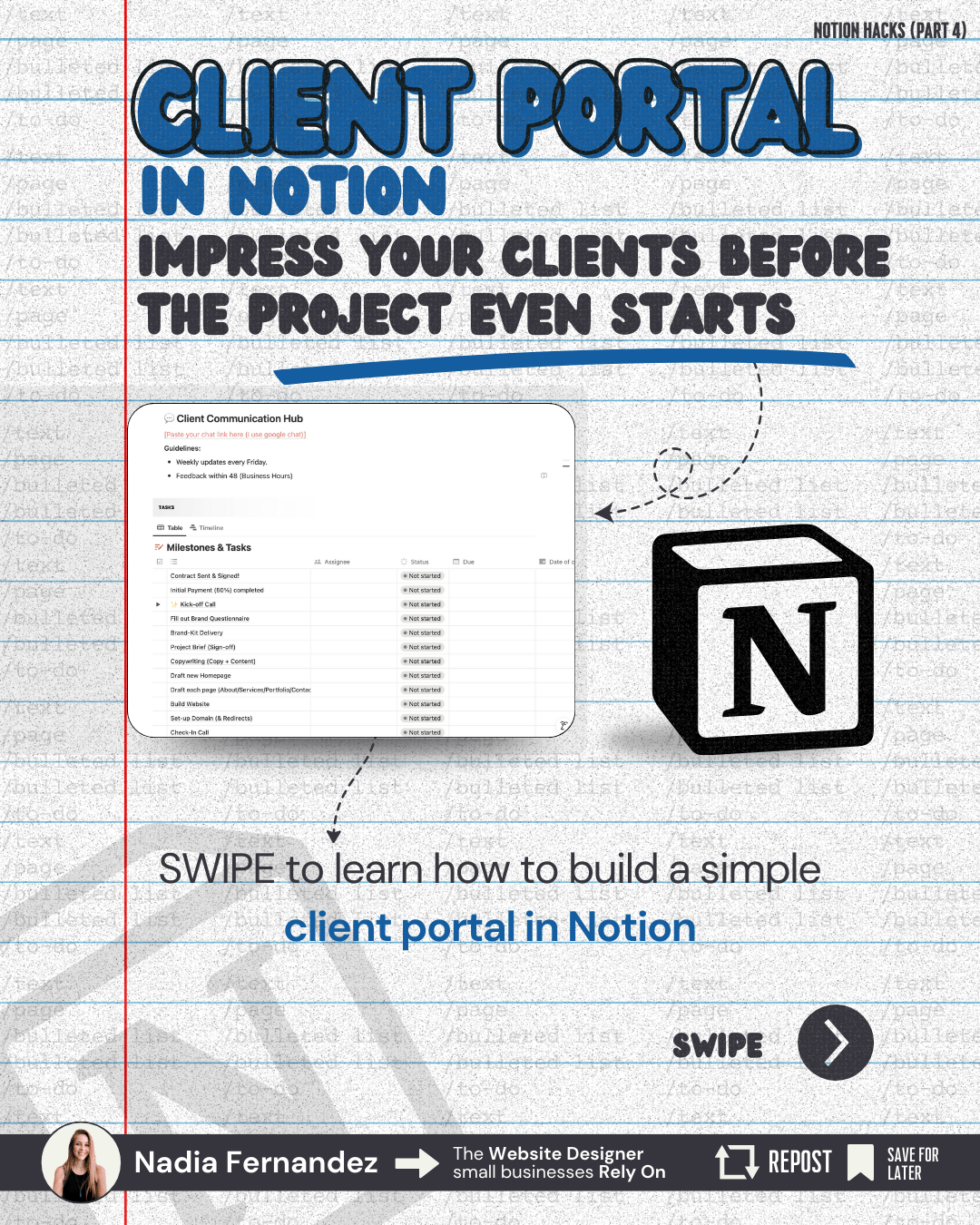 Notion Tutorials PART 4 ➝ How to Build a Client Portal in Notion