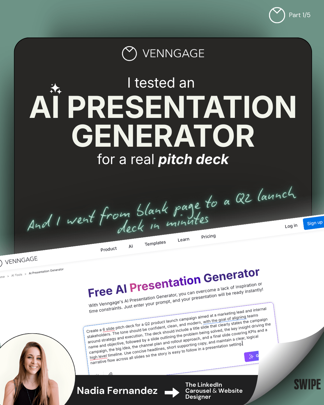 Venngage AI Presentation Generator Tutorial for Pitch Decks
